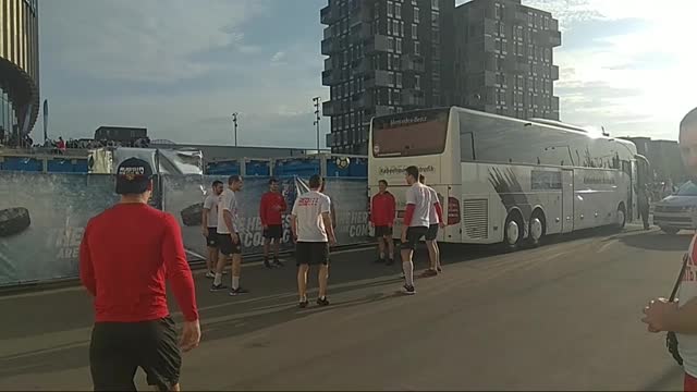 Разминка сборных России и Чехии перед матчем ЧМ-2018