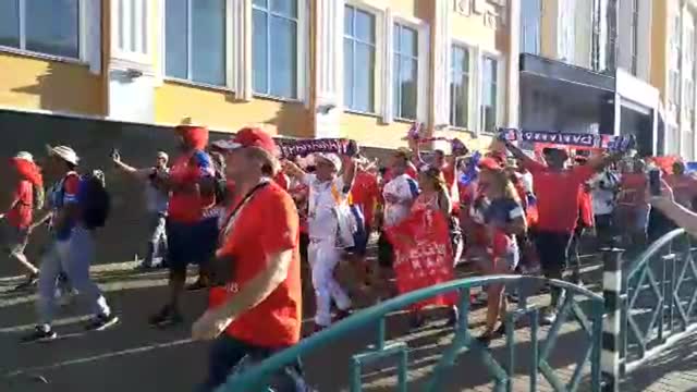 Шествие панамских болельщиков на «Мордовия-Арену»