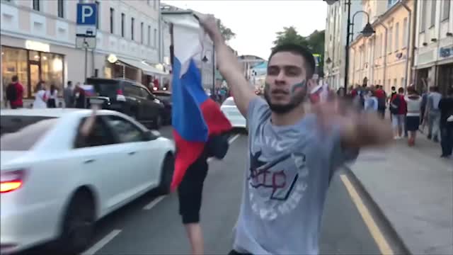 Россия празднует победу над Испанией