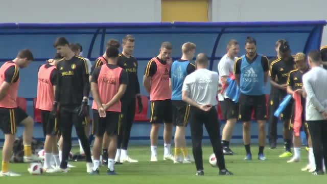 Тренировка сборной Бельгии перед матчем против англичан