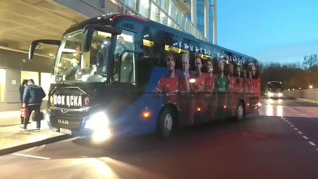ЦСКА впервые приехал на матч на новом автобусе