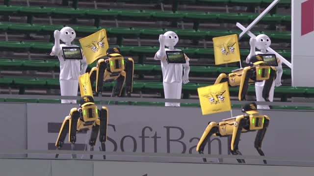 Роботы на бейсбольном матче в Токио заменили фанатов на трибунах