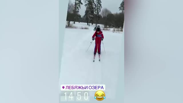 Камила Валиева покаталась на лыжах