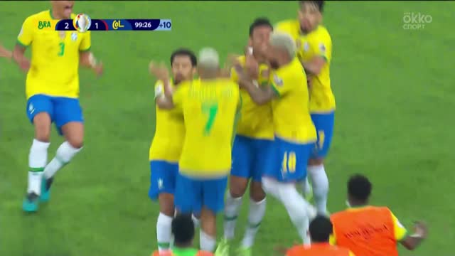 2:1. Каземиро (Бразилия) заносит победный гол в самом конце!