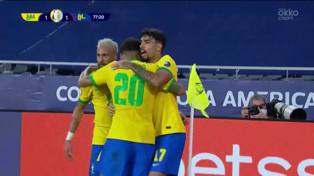 1:1. Фирмино (Бразилия) забивает головой с подачи Лоди