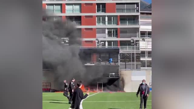 На стадионе «Насьонал» в Андорре случился пожар