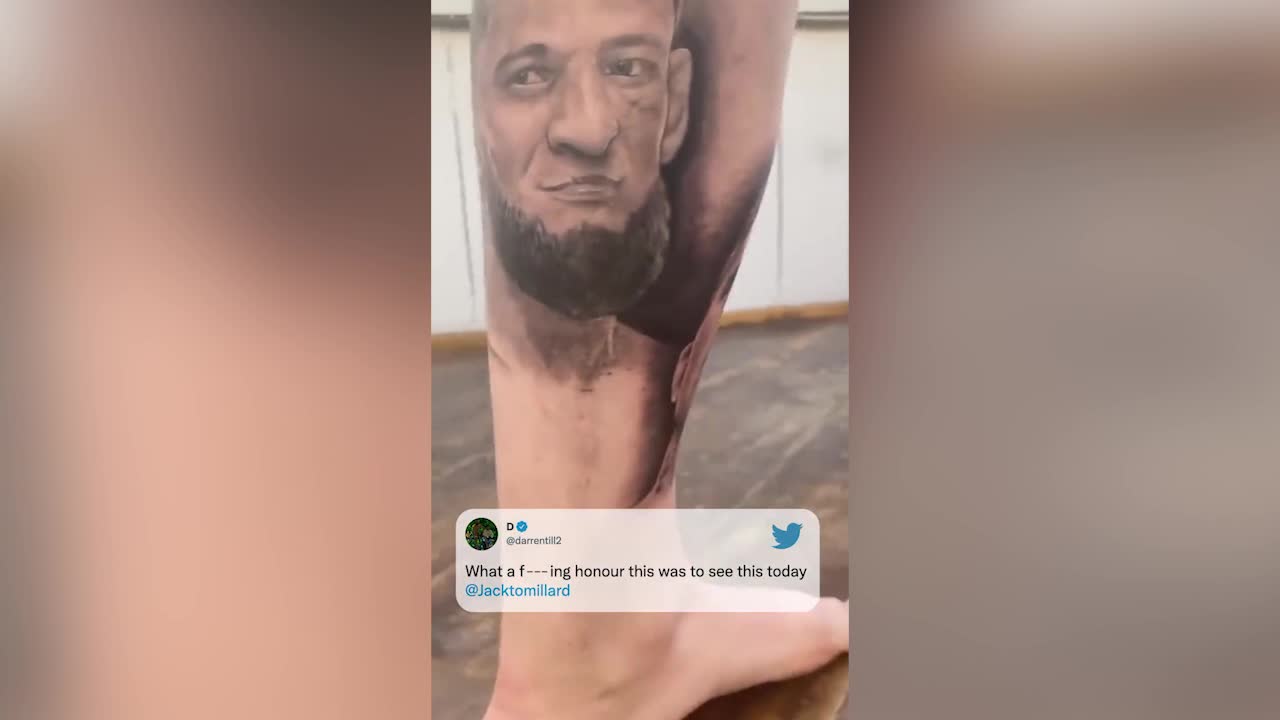 Фанат сделал татуировки с лицами Чимаева и Тилла