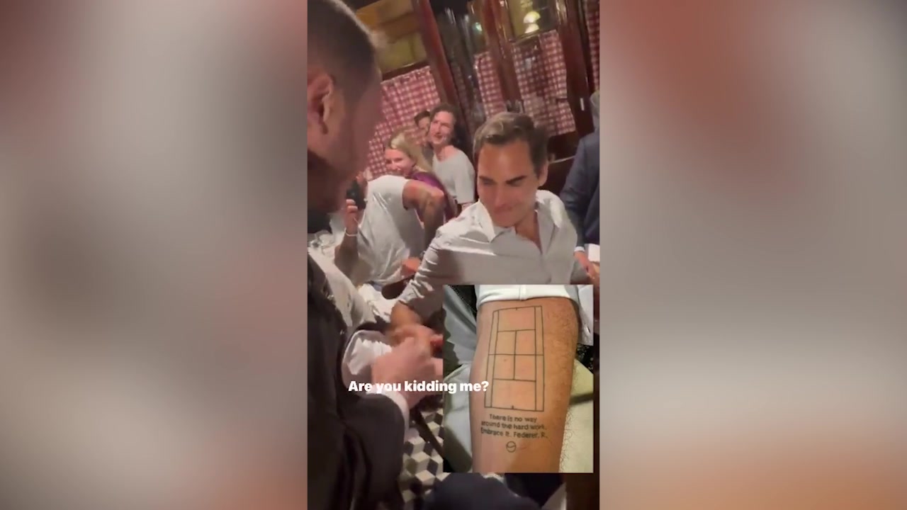 Реакция Роджера Федерера на татуировку болельщика