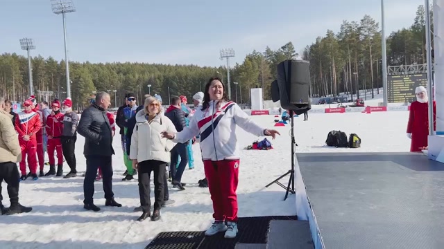Танец Вяльбе на награждении ЧР по лыжным гонкам