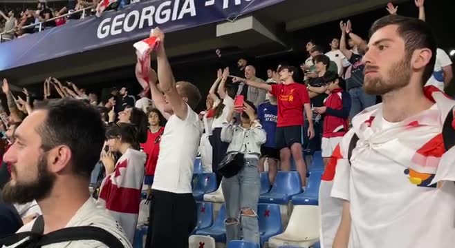 Фанаты сборной Грузии на игре с Израилем в Тбилиси