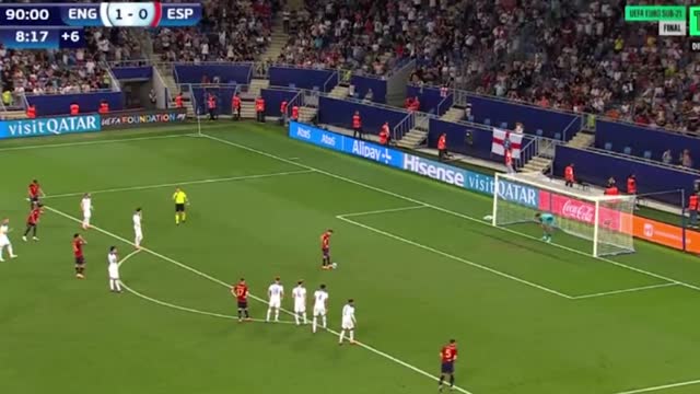 Вратарь Англии вытащил пенальти на 90+8 минуте в финале Евро-23