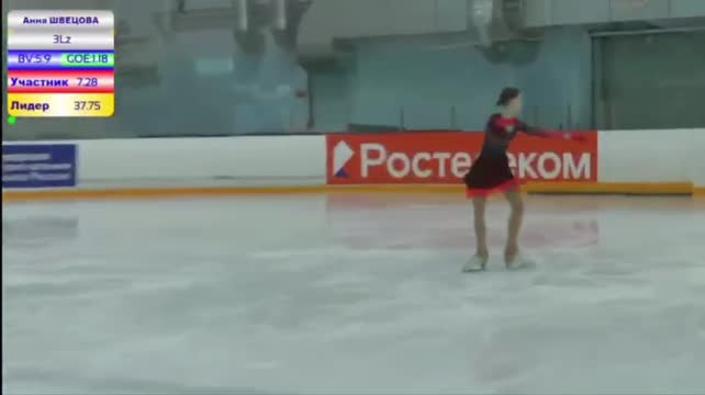 Падение фигуристки Анны Швецовой на турнире в Кирове