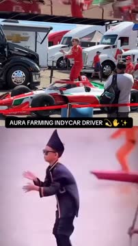 Шварцман повторил вирусный танец на болиде IndyCar