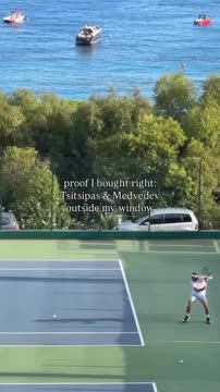 Фанаты засняли тренировку Медведева и Циципаса в Монако