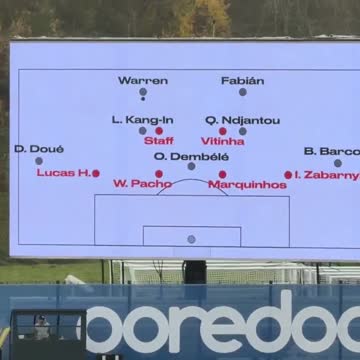 Тренер «ПСЖ» Луис Энрике установил экран на поле для игроков французского клуба