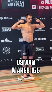 Усман Нурмагомедов прошёл взвешивание перед защитой титула PFL