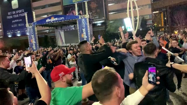Бешеные ирландцы громко празднуют победу Макгрегора в Лас-Вегасе