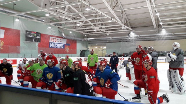 Тренировка сборной России по хоккею перед ОИ-2018