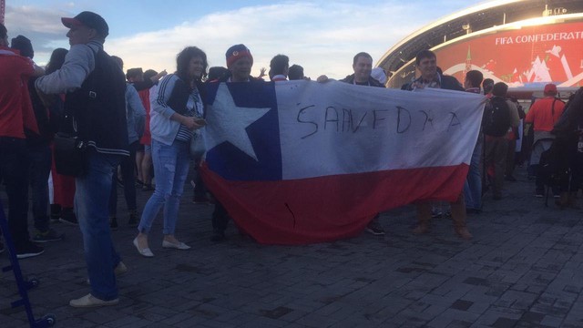 Чилийцы зажигают перед матчем