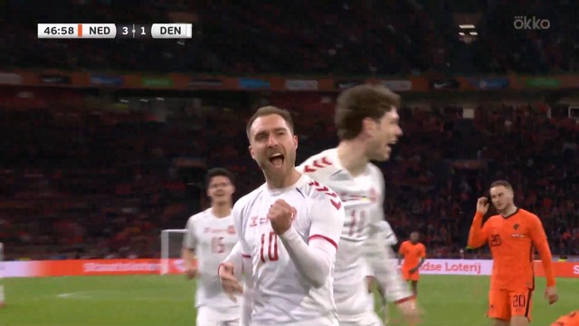 Дания уступила Нидерландам, Эриксен забил гол после возвращения