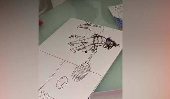 Джокович рисовал для сына. К счастью играет в теннис он лучше