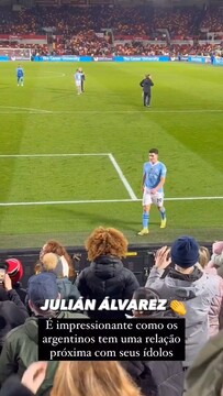 Альварес поднялся на трибуну, чтобы обнять фаната «Брентфорда»
