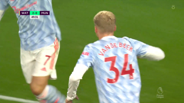2:1. Ван де Бек («Манчестер Юнайтед») забивает с паса Роналду!