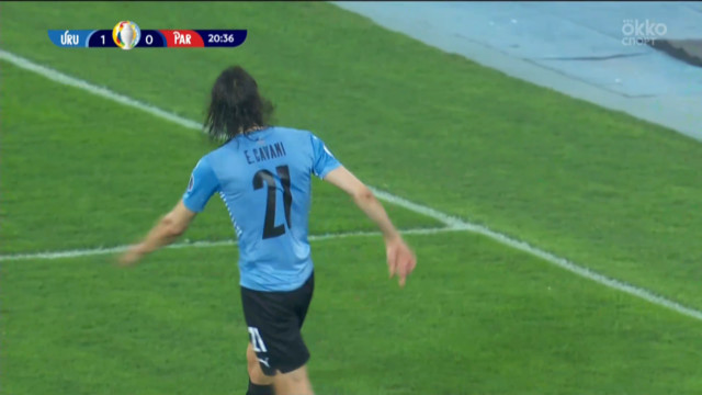 1:0. Кавани (Уругвай) уверенно реализует пенальти