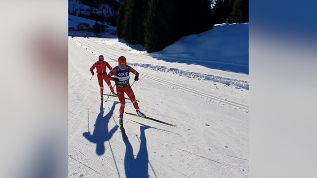 Тренировка российских лыжниц перед вылетом на Олимпиаду в Пекин